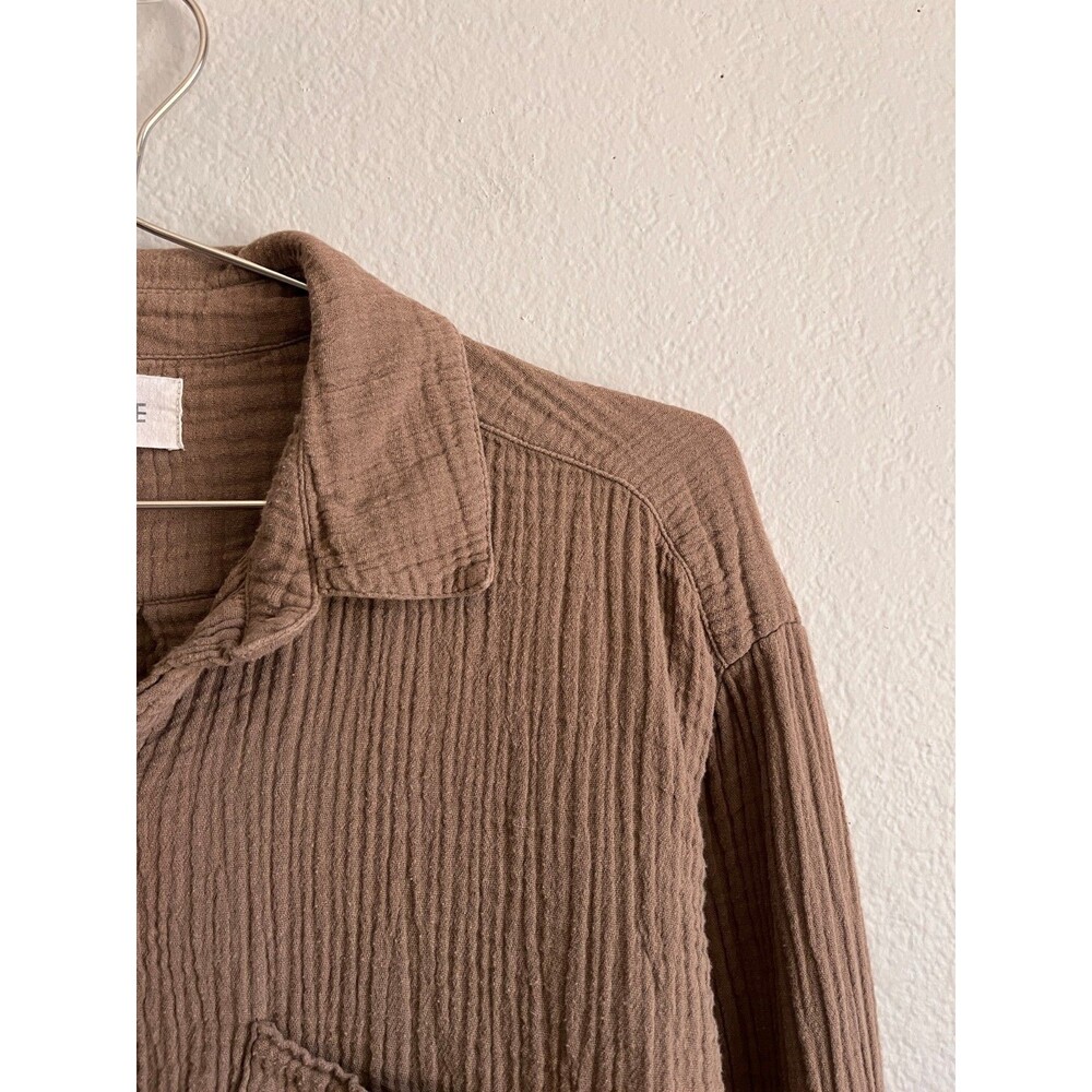 Mate the Label Organic Gauze Oversized Button Down in Bark Size MEDIUM - Picture 2 of 6